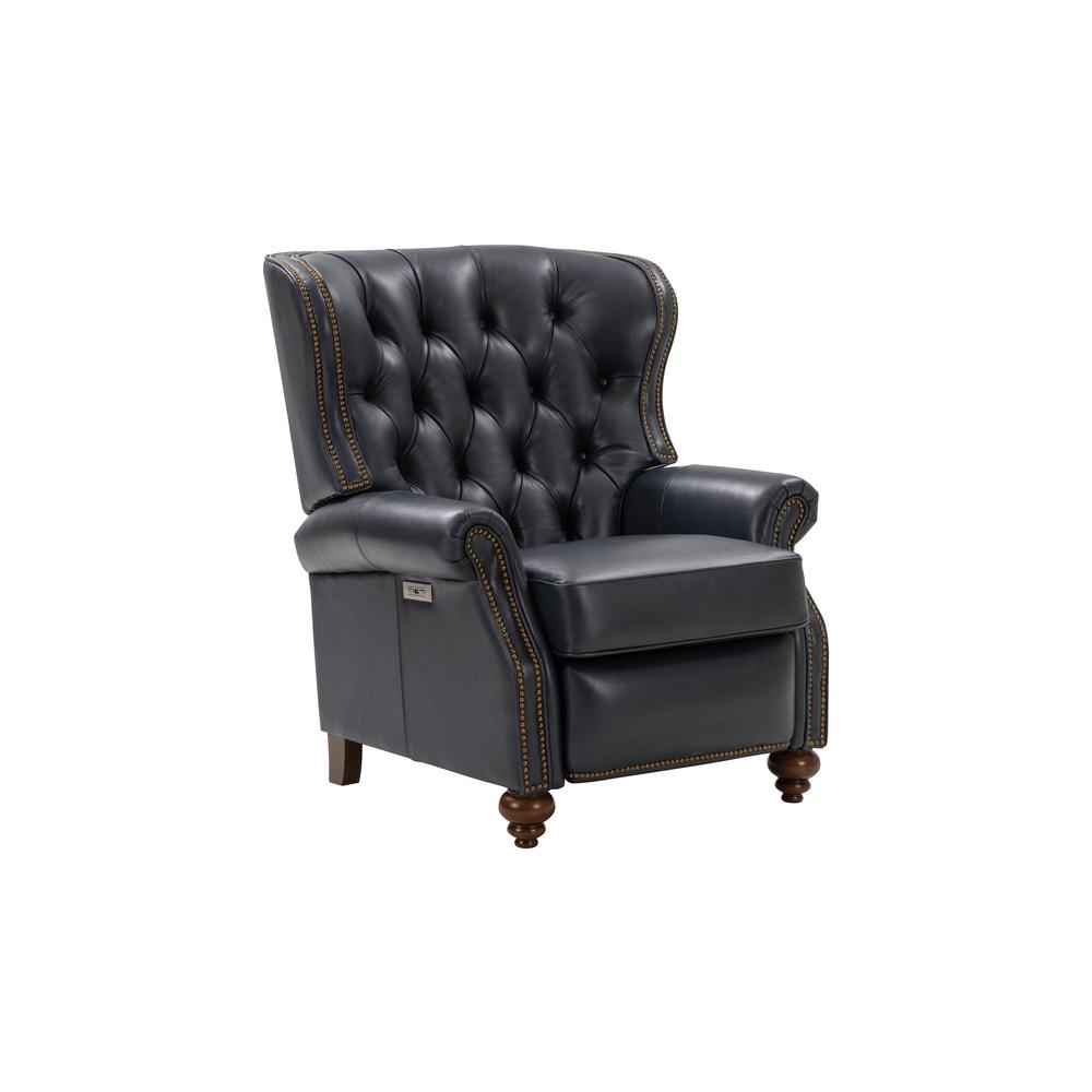 Writer's Chair Power Recliner, Barone Navy Blue / All Leather. Picture 1