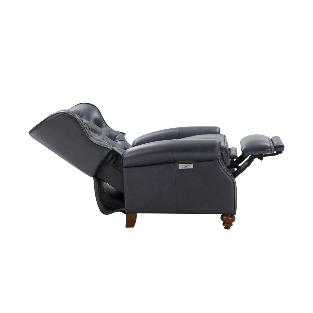 Writer's Chair Power Recliner, Barone Navy Blue / All Leather. Picture 5