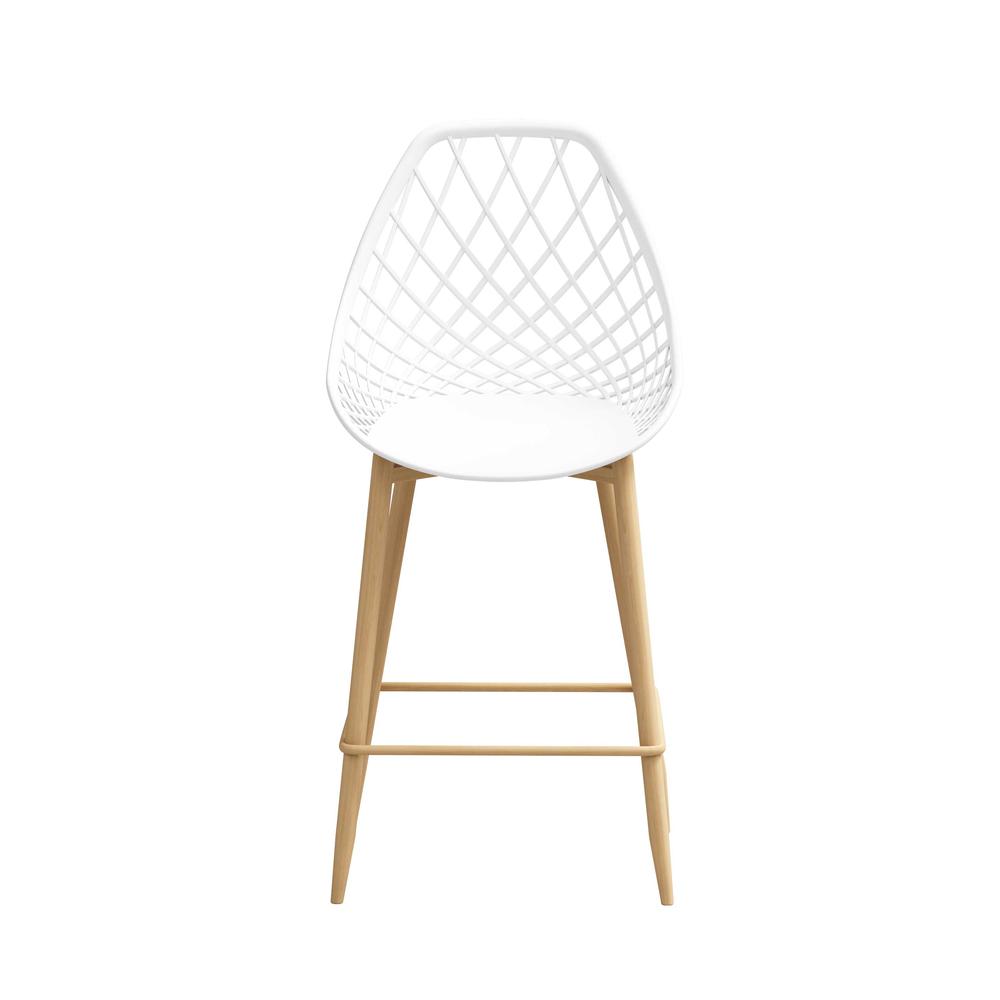 Jamesdar Kurv Counter Chair, White and Natural (Set of 2). Picture 4