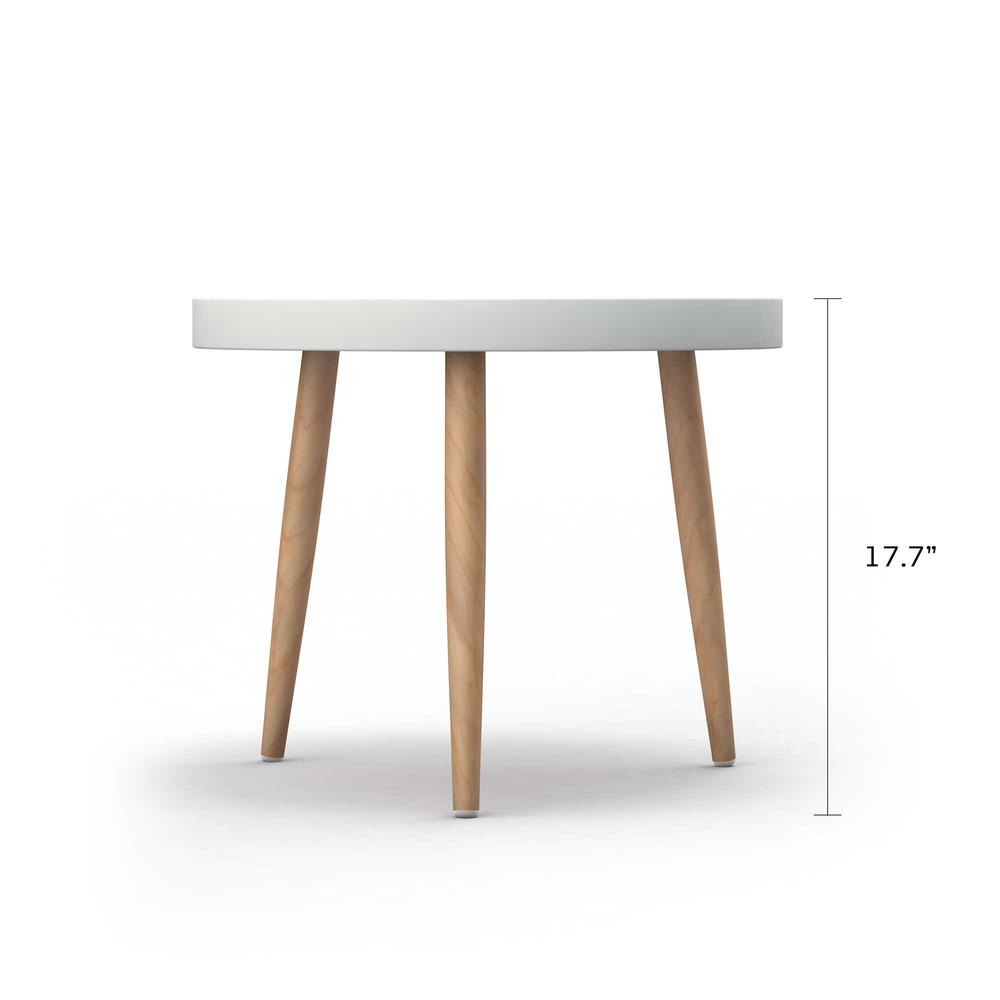 Jamesdar Kurv Chat Table, White and Natural. Picture 2