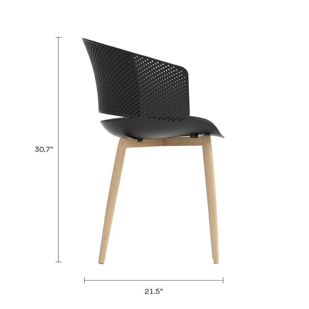 Jamesdar Aspen Chair, Set of 2, Black w/ Natural Legs. Picture 5