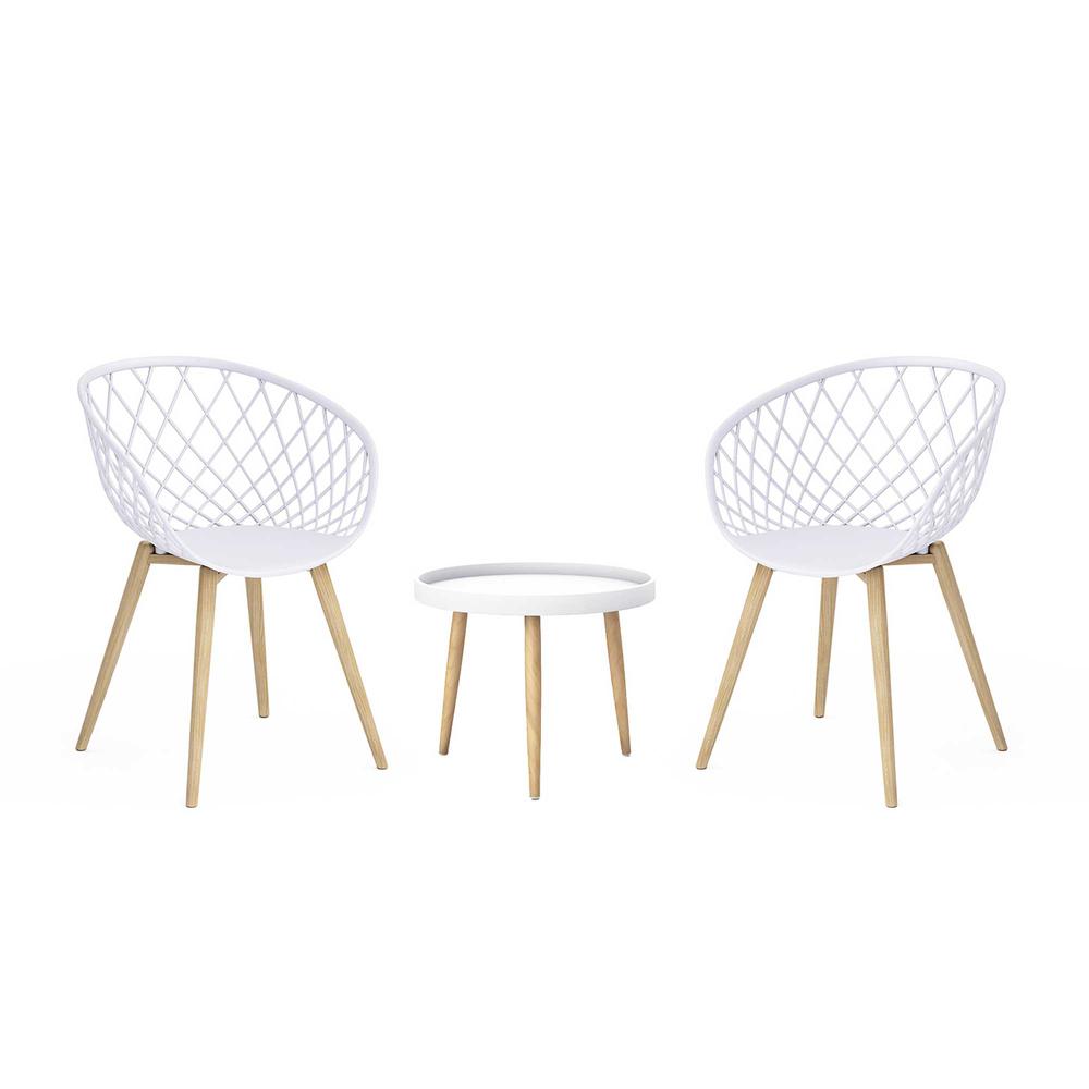 Jamesdar Kurv 3-Piece Chat Set, White and Natural. Picture 1