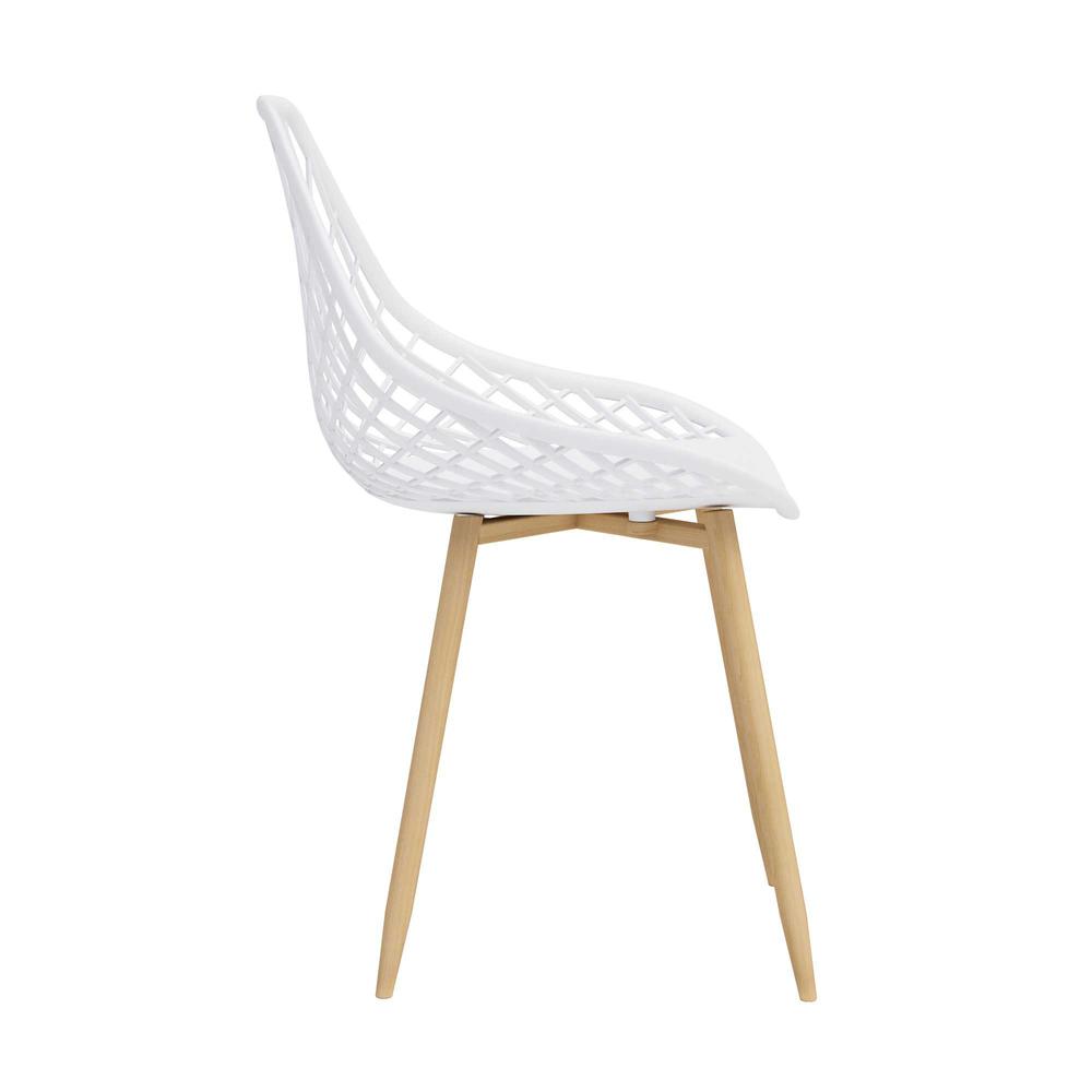 Jamesdar Kurv Dining Chair, White and Natural (Set of 2). Picture 7