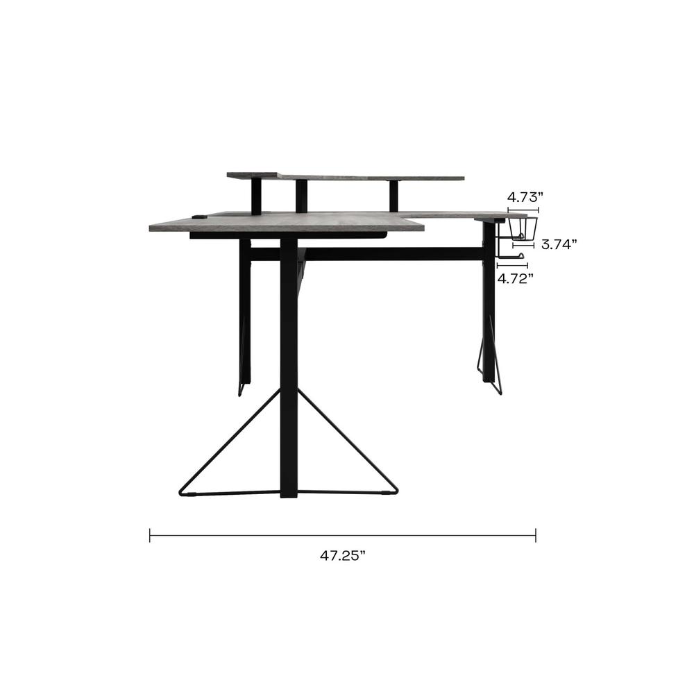 Jamesdar Core Power Gaming L Desk, Gray and Black. Picture 6