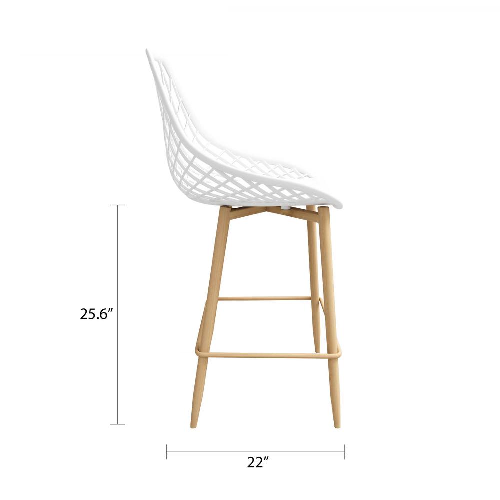 Jamesdar Kurv Counter Chair, White and Natural (Set of 2). Picture 7