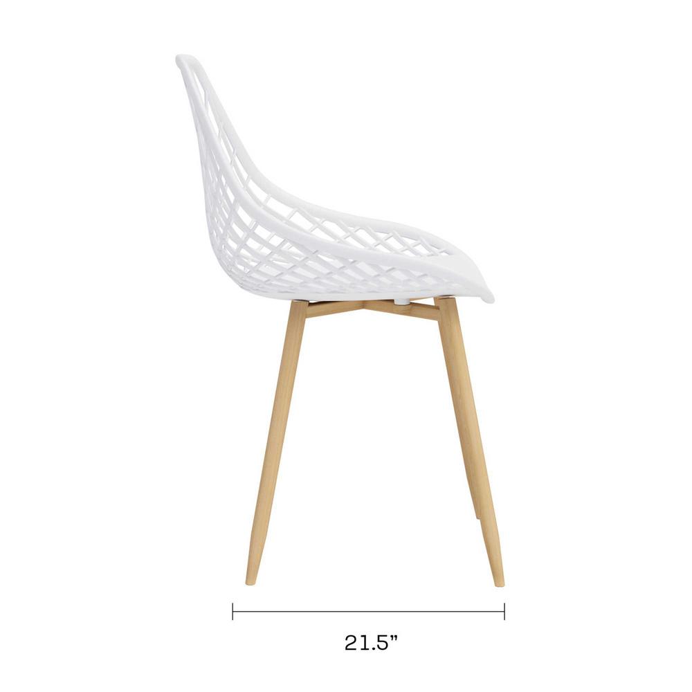 Jamesdar Kurv Dining Chair, White and Natural (Set of 2). Picture 4