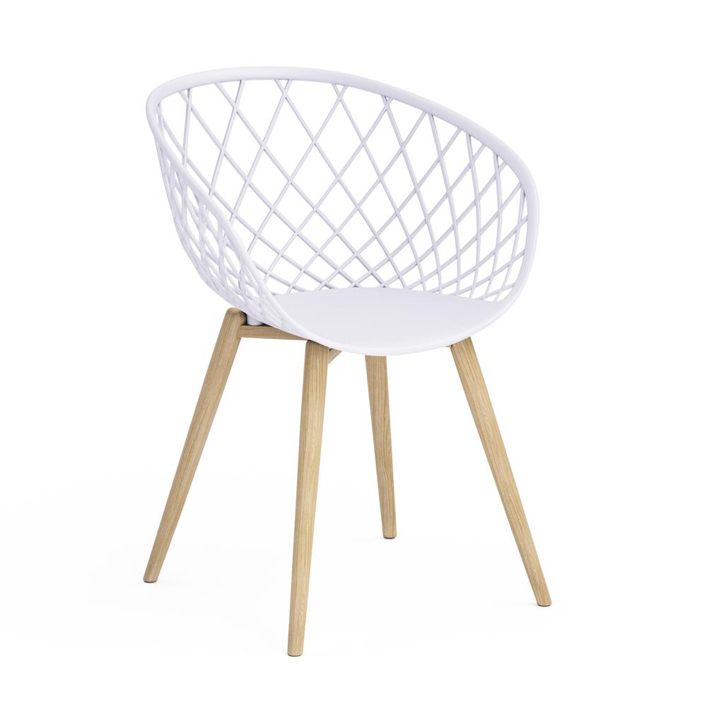 Jamesdar Kurv Chair, White and Natural (Set of 2). Picture 1
