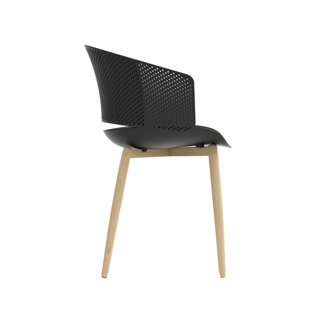 Jamesdar Aspen Chair, Set of 2, Black w/ Natural Legs. Picture 4