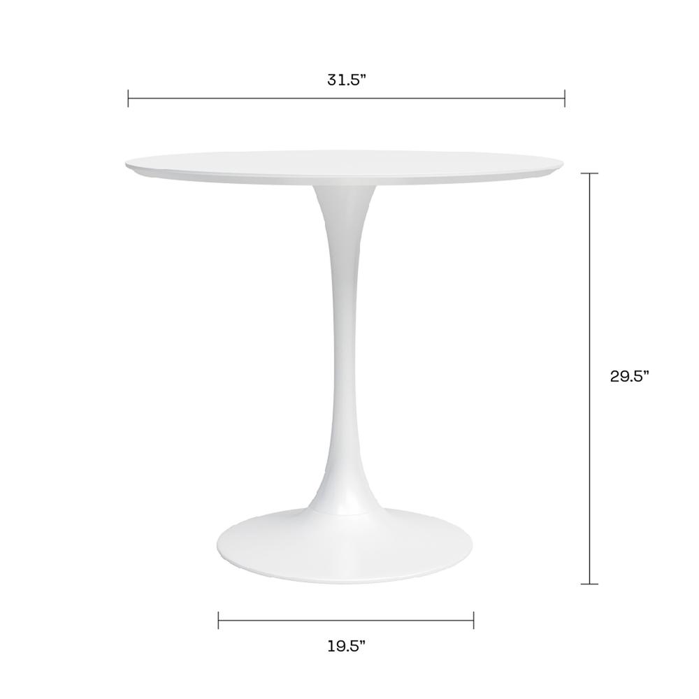 Jamesdar Kurv 31.5 in. Cafe Table, White. Picture 3