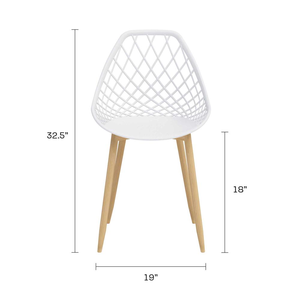 Jamesdar Kurv Dining Chair, White and Natural (Set of 2). Picture 3