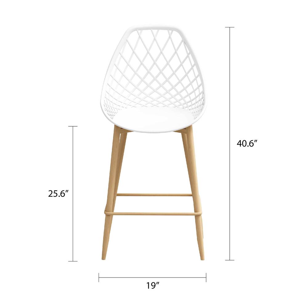 Jamesdar Kurv Counter Chair, White and Natural (Set of 2). Picture 6