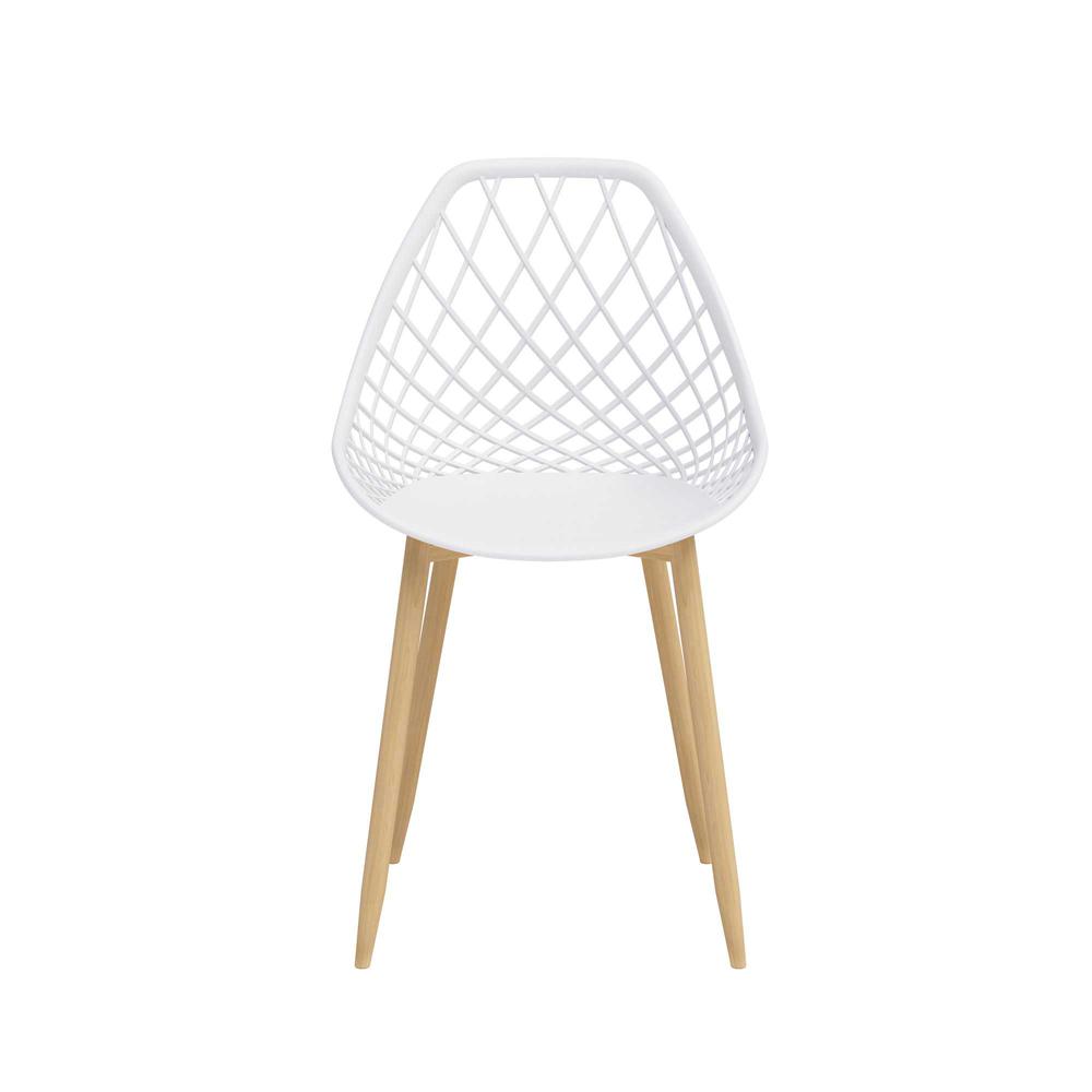 Jamesdar Kurv Dining Chair, White and Natural (Set of 2). Picture 6