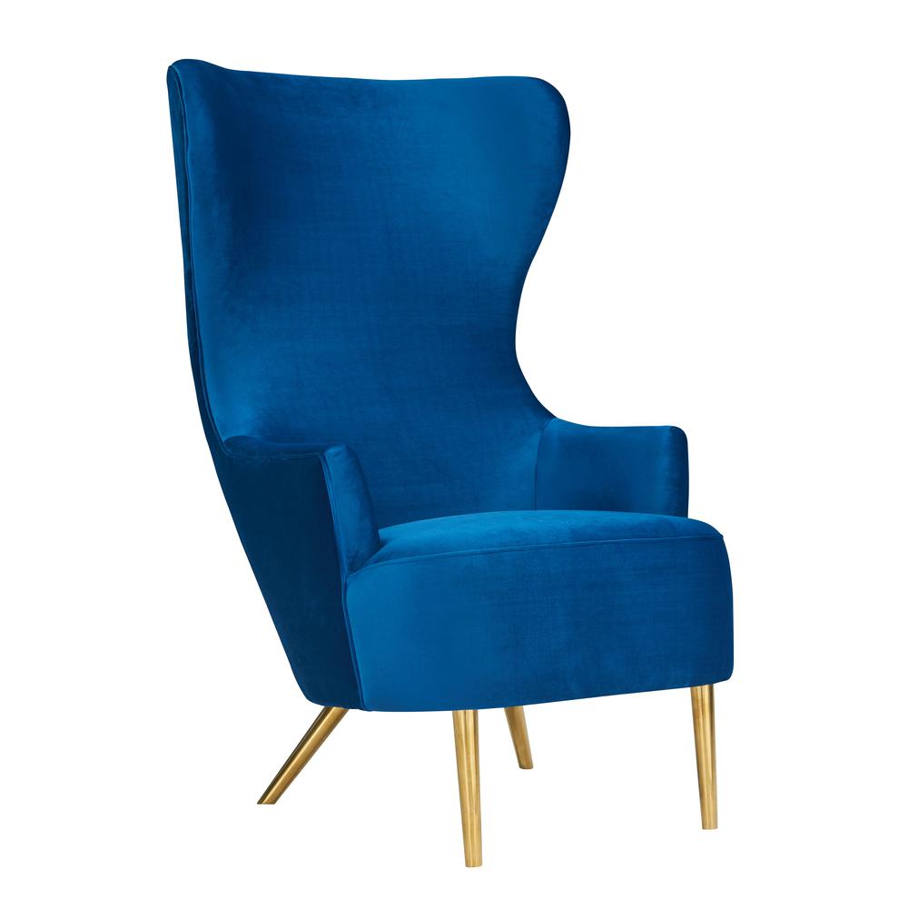 Julia Navy Wingback Chair. Picture 1