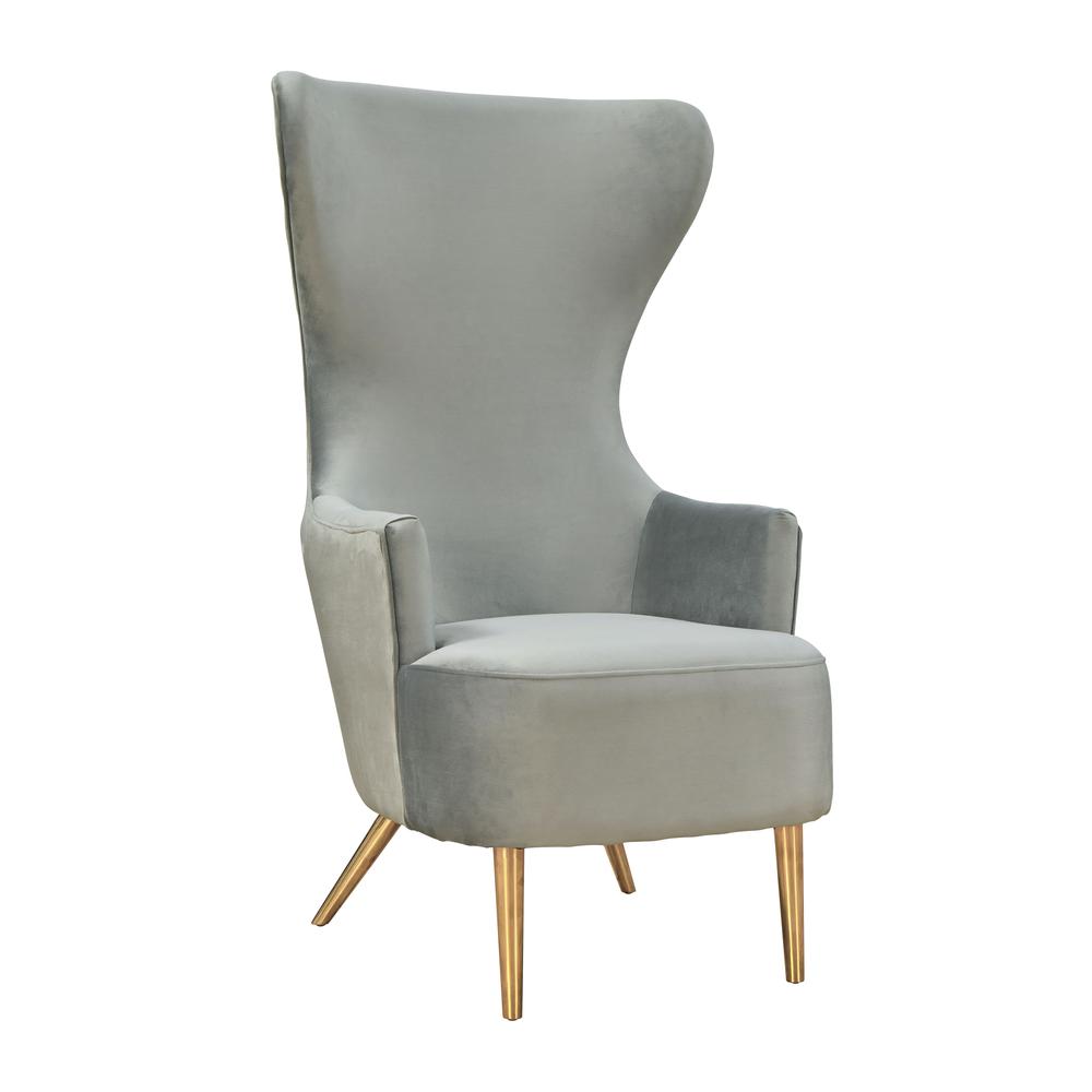 Julia Grey Wingback Chair. Picture 1