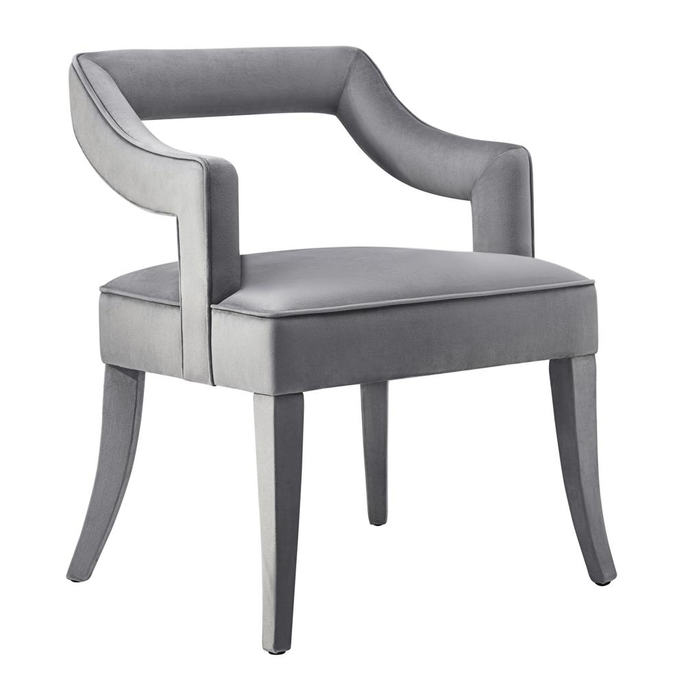 Tiffany Grey Velvet Chair. Picture 1
