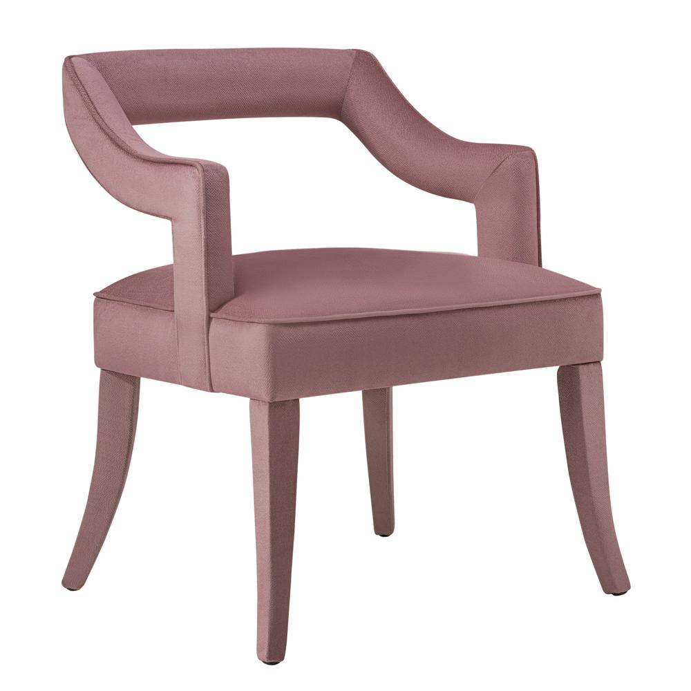 Tiffany Pink Slub Velvet Chair. Picture 1