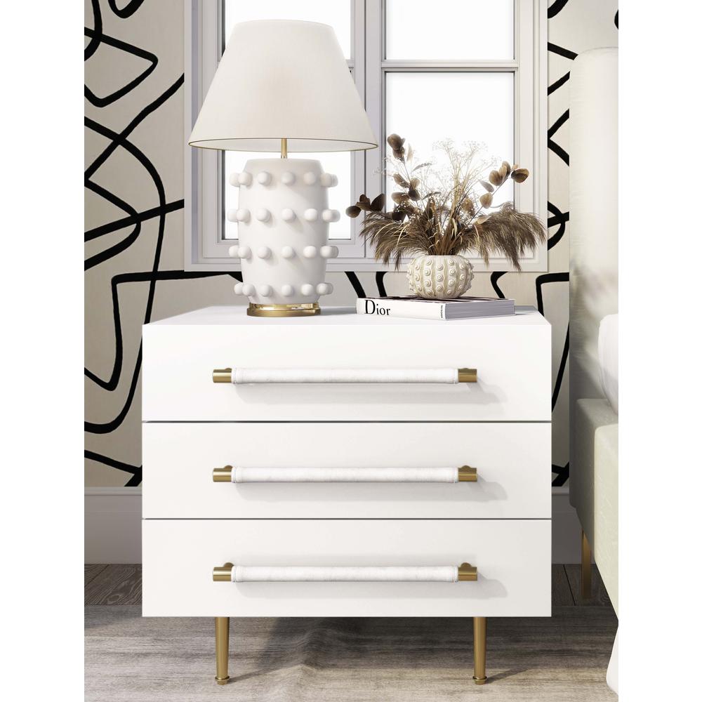 Trident White Nightstand. Picture 7