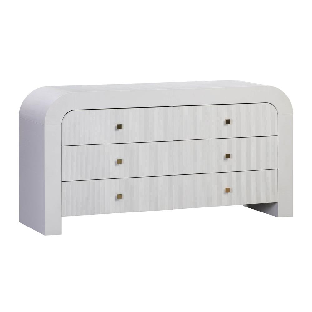 Hump 6 Drawer White Dresser. Picture 1