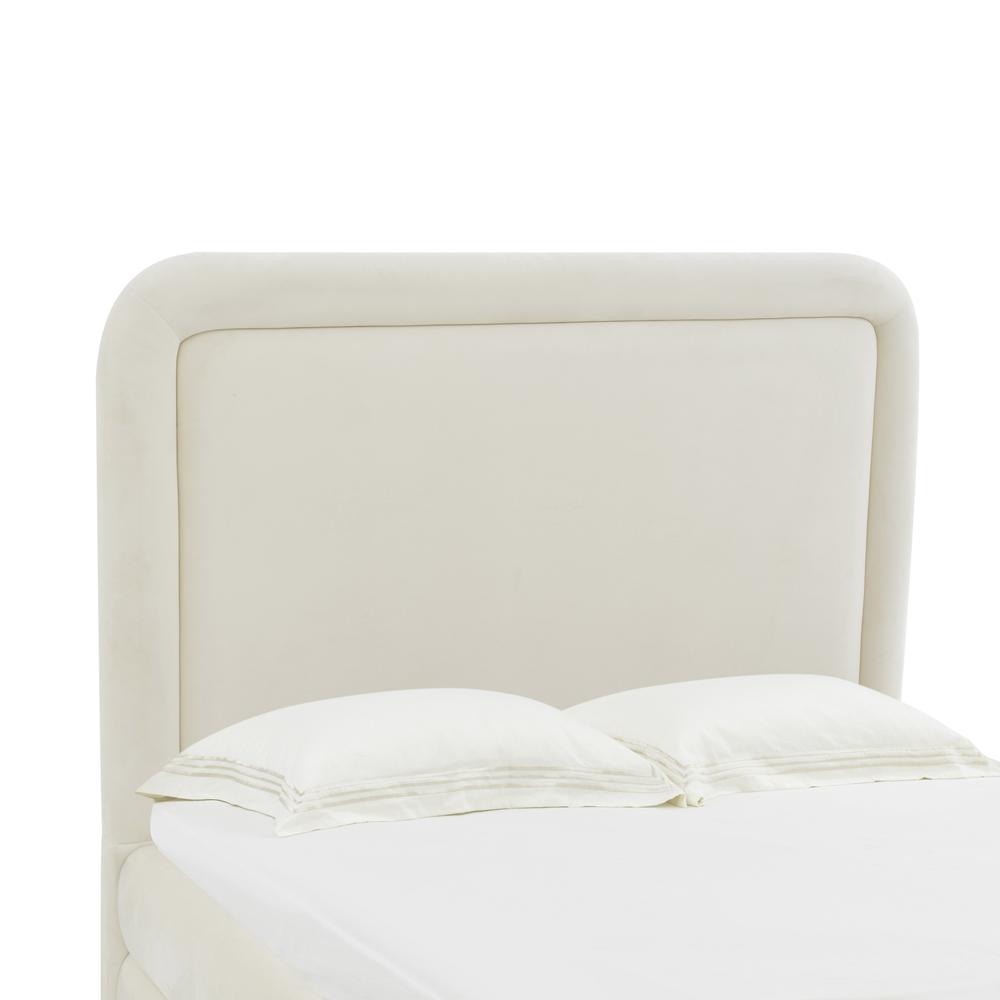 Briella Cream Velvet Bed in King. Picture 14