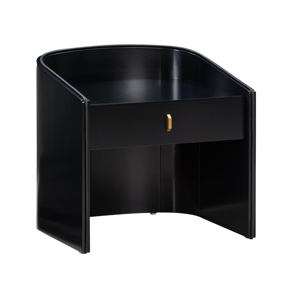 Collins Black Lacquer Nightstand. Picture 6