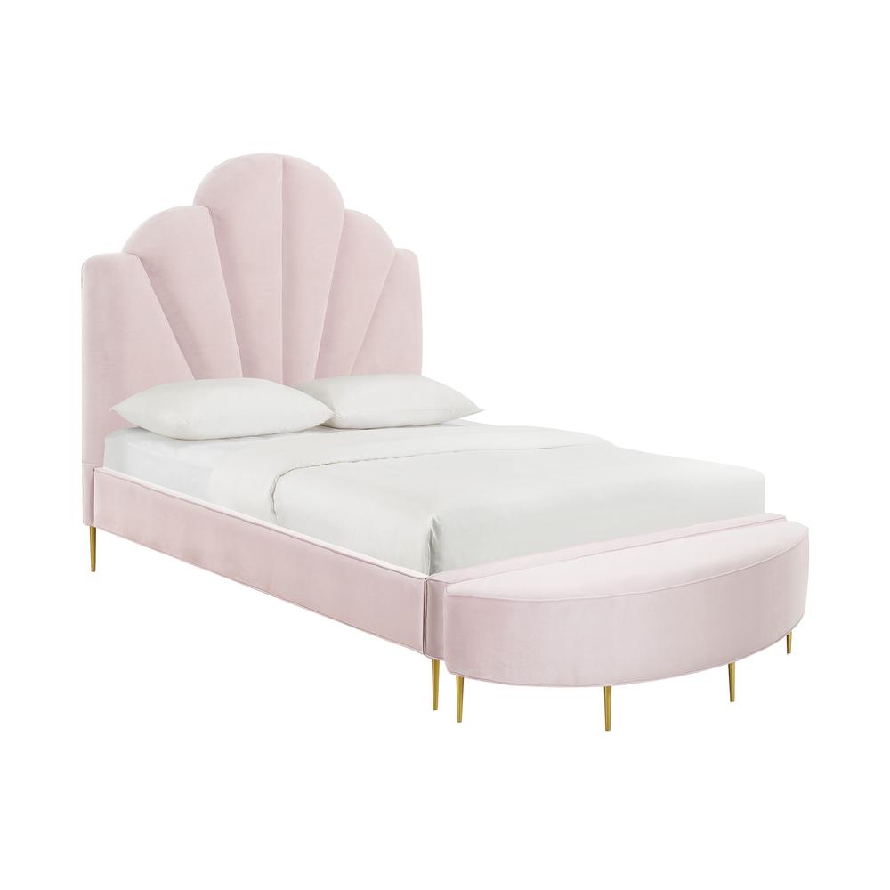 Bianca Blush Velvet Bed in Queen. Picture 1