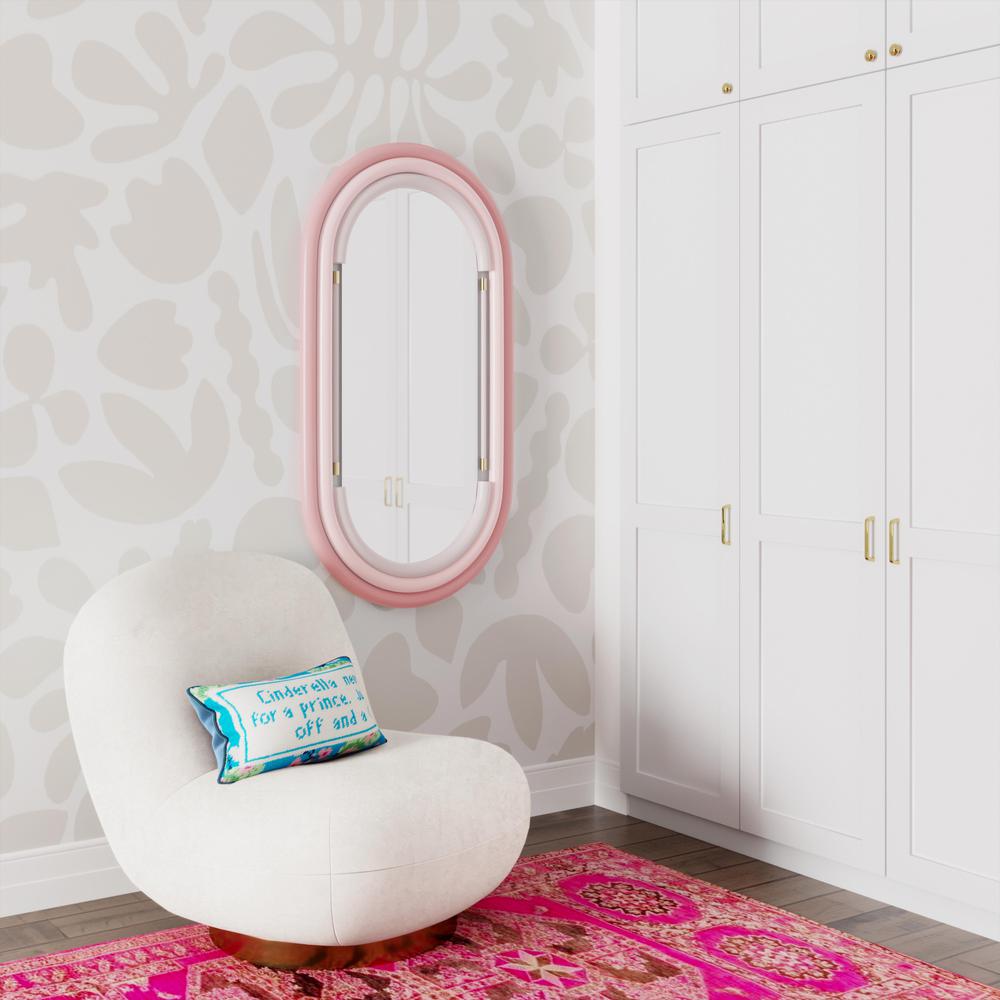 Neon Wall Mirror in Pink. Picture 9