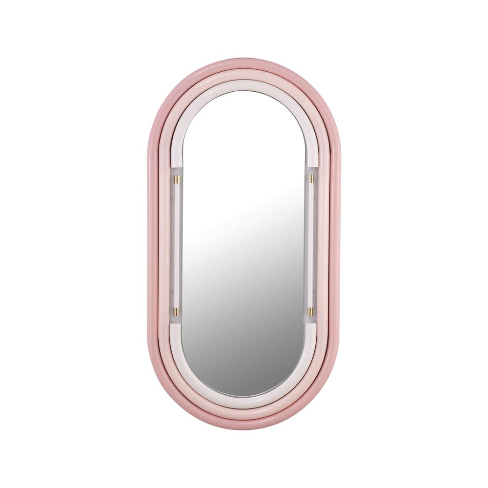 Neon Wall Mirror in Pink. Picture 1