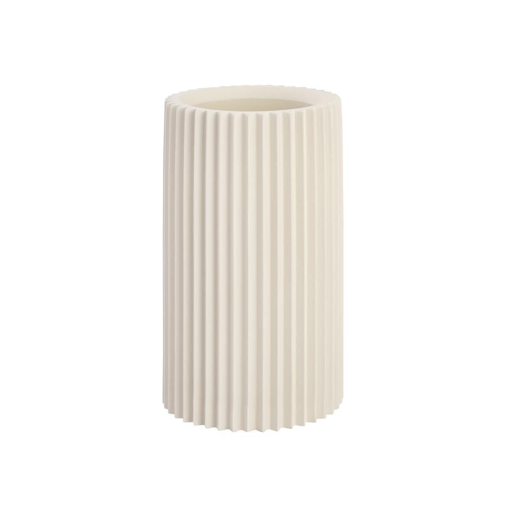Jenna White Concrete Table Vase. Picture 1