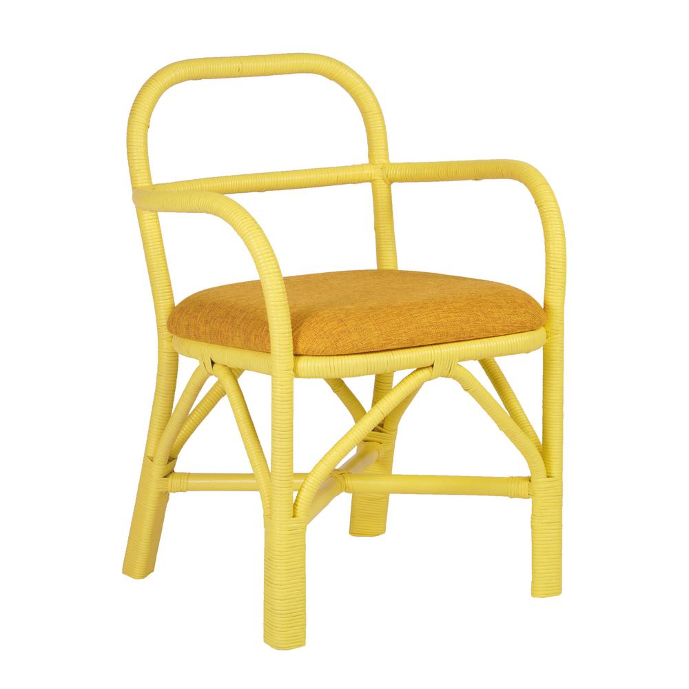 Ginny Yellow Rattan Dining Chair. Picture 6