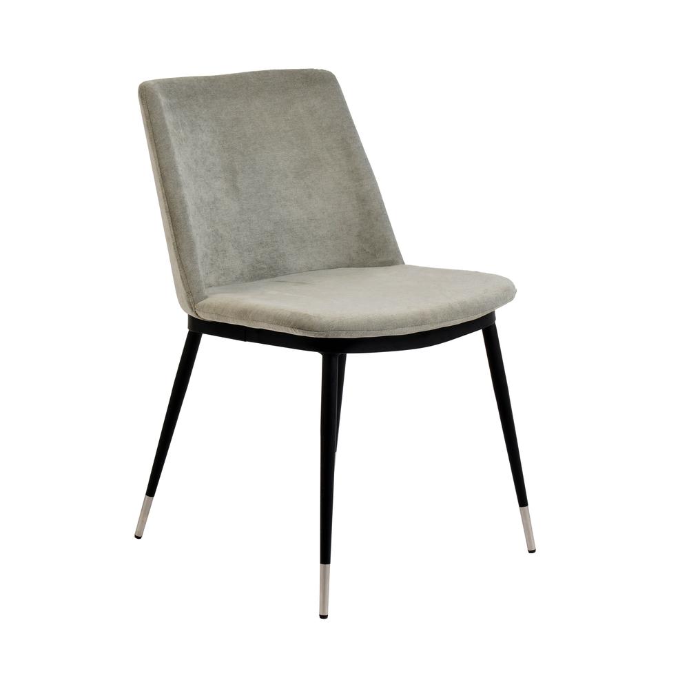 Evora Grey Velvet Chair - Silver Legs (Set of 2). Picture 13