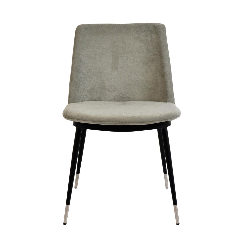 Evora Grey Velvet Chair - Silver Legs (Set of 2). Picture 14