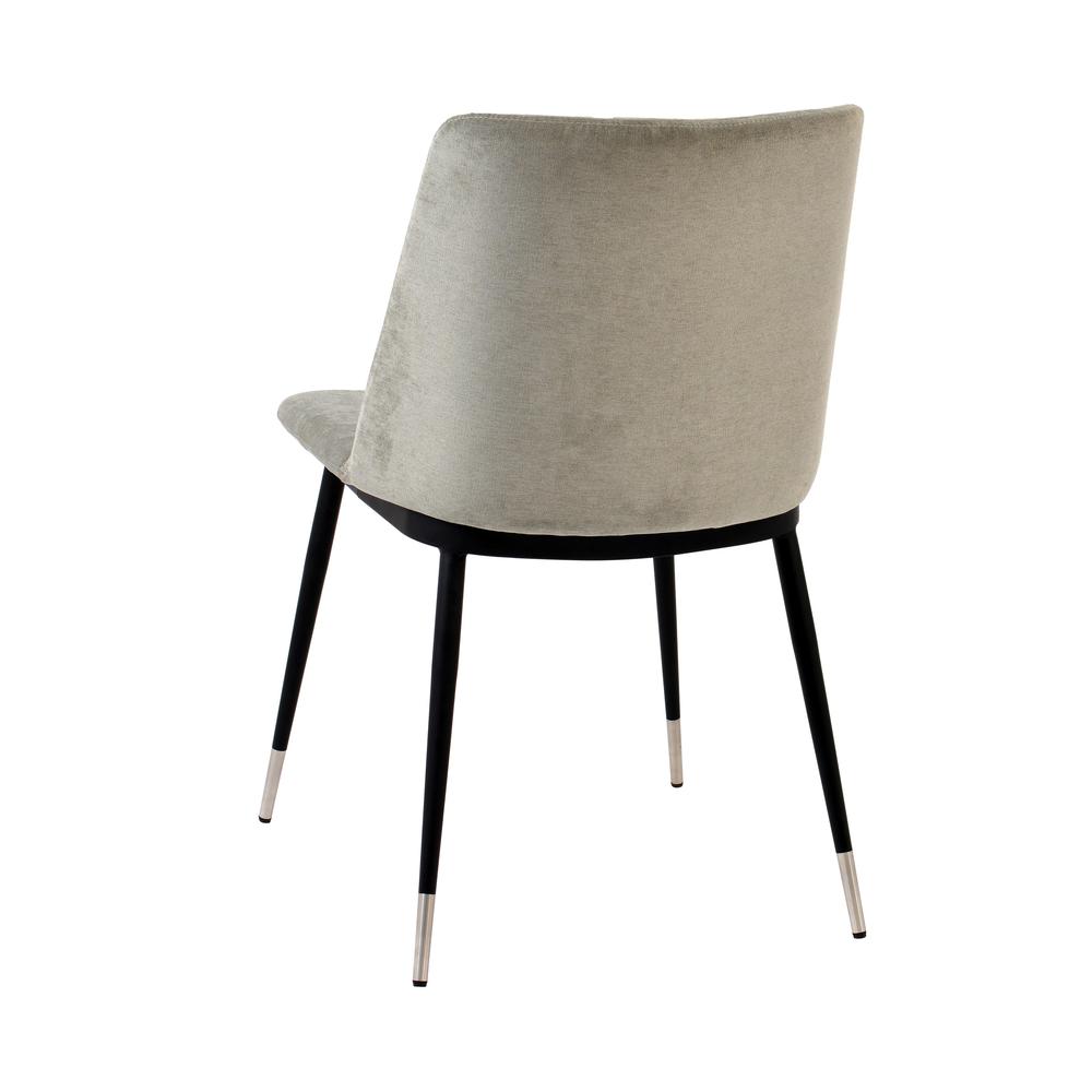 Evora Grey Velvet Chair - Silver Legs (Set of 2). Picture 16