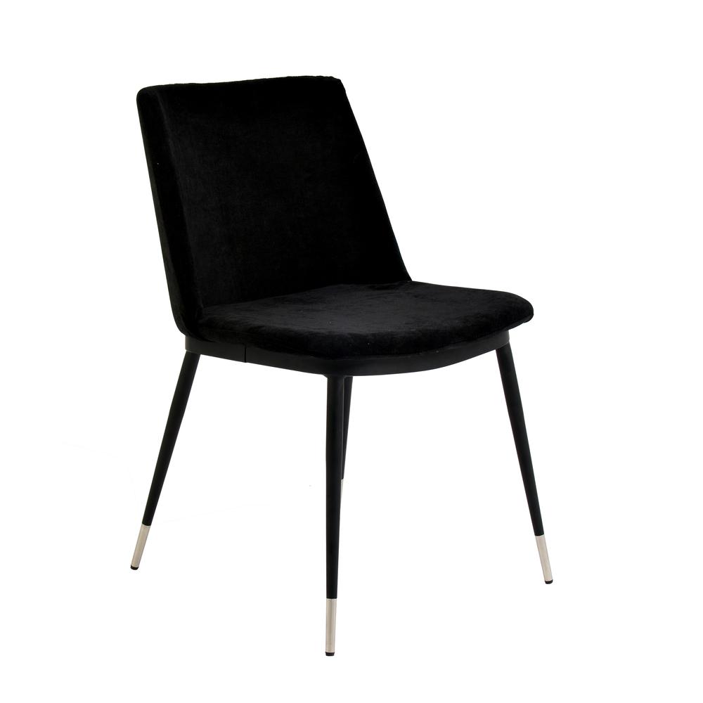 Evora Black Velvet Chair - Silver Legs (Set of 2). Picture 18