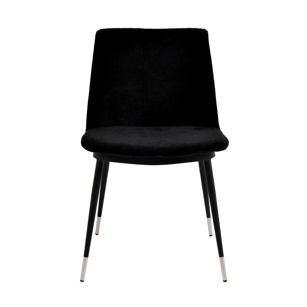 Evora Black Velvet Chair - Silver Legs (Set of 2). Picture 19