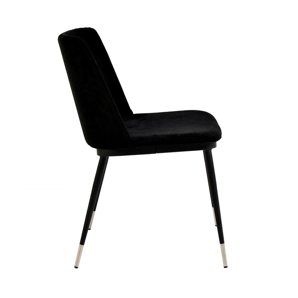 Evora Black Velvet Chair - Silver Legs (Set of 2). Picture 15