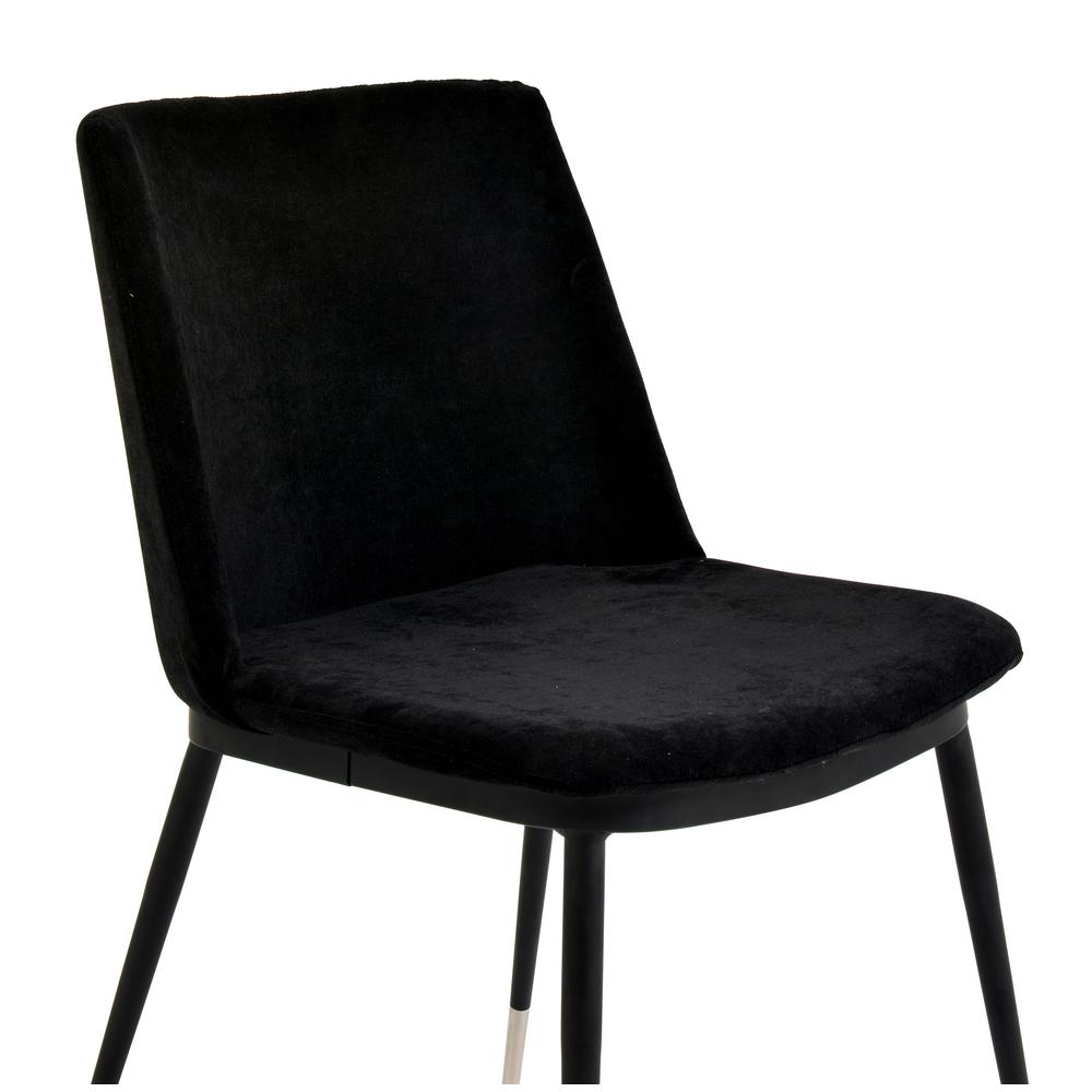 Evora Black Velvet Chair - Silver Legs (Set of 2). Picture 17