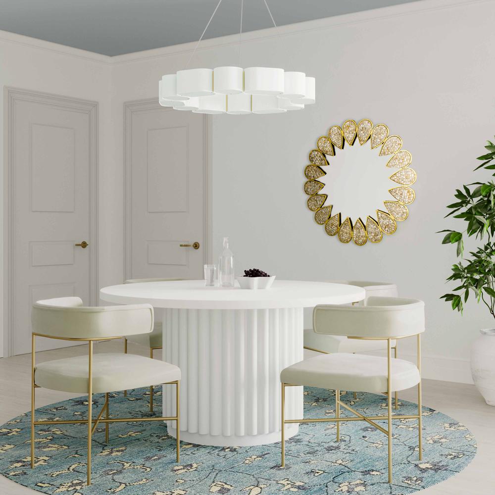Kali 55" White Round Dining Table. Picture 10