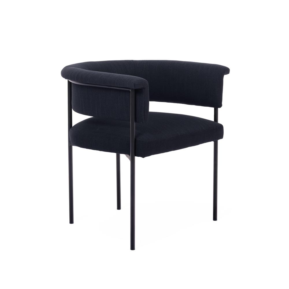 Taylor Black Performance Linen Dining Chair. Picture 6