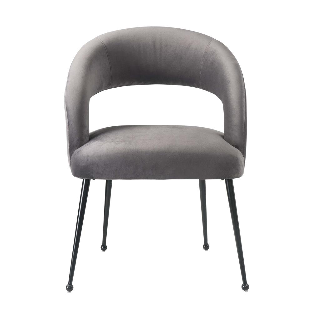 Rocco Grey Velvet Dining Chair. Picture 2