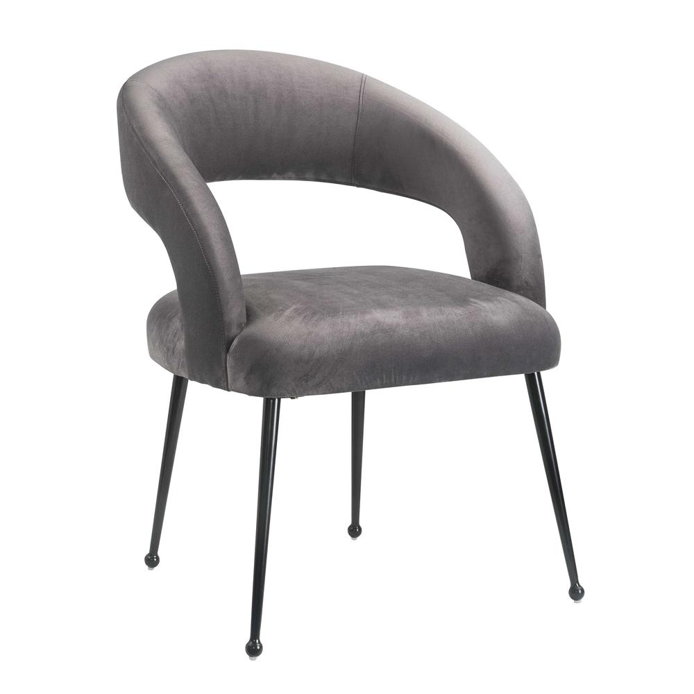 Rocco Grey Velvet Dining Chair. Picture 10