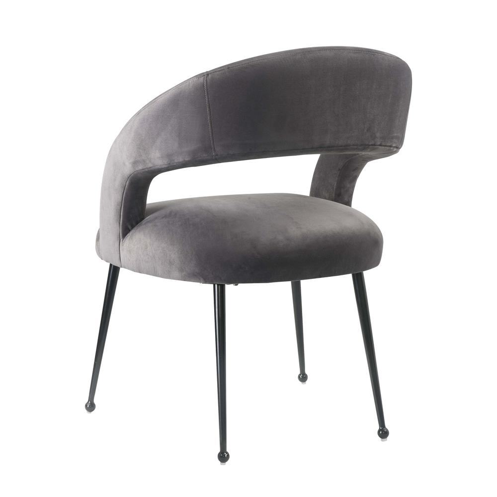 Rocco Grey Velvet Dining Chair. Picture 11