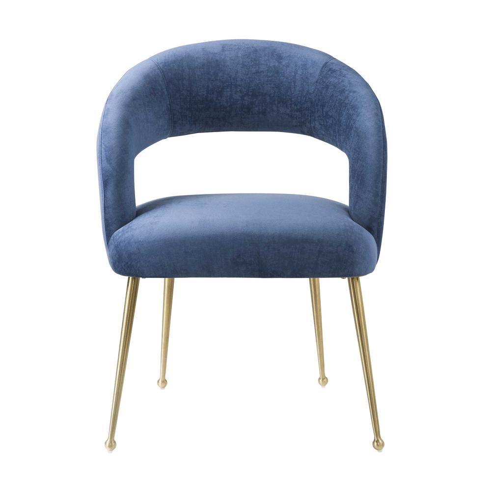Rocco Slub Navy Dining Chair. Picture 1