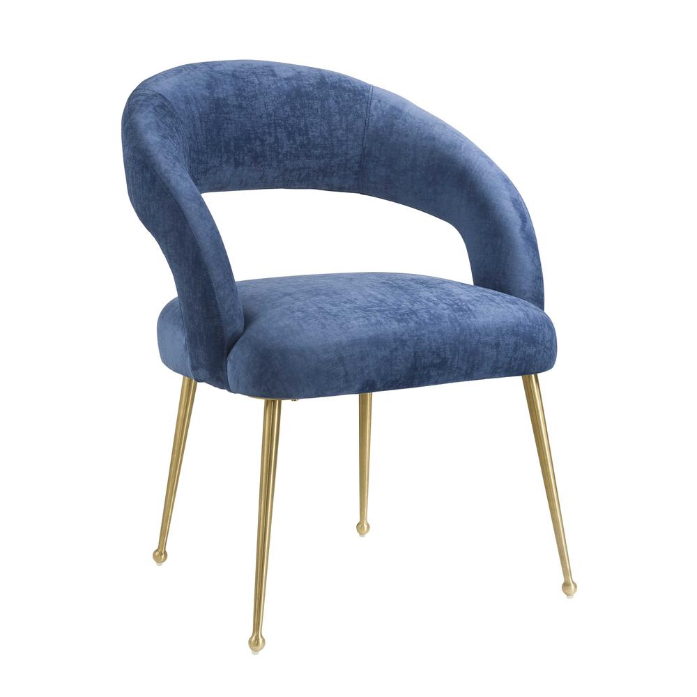 Rocco Slub Navy Dining Chair. Picture 10
