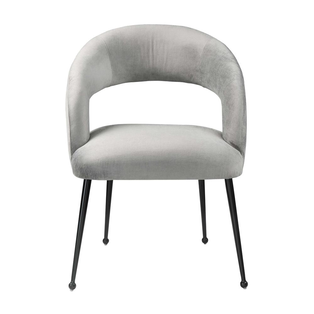 Rocco Slub Grey Dining Chair. Picture 2