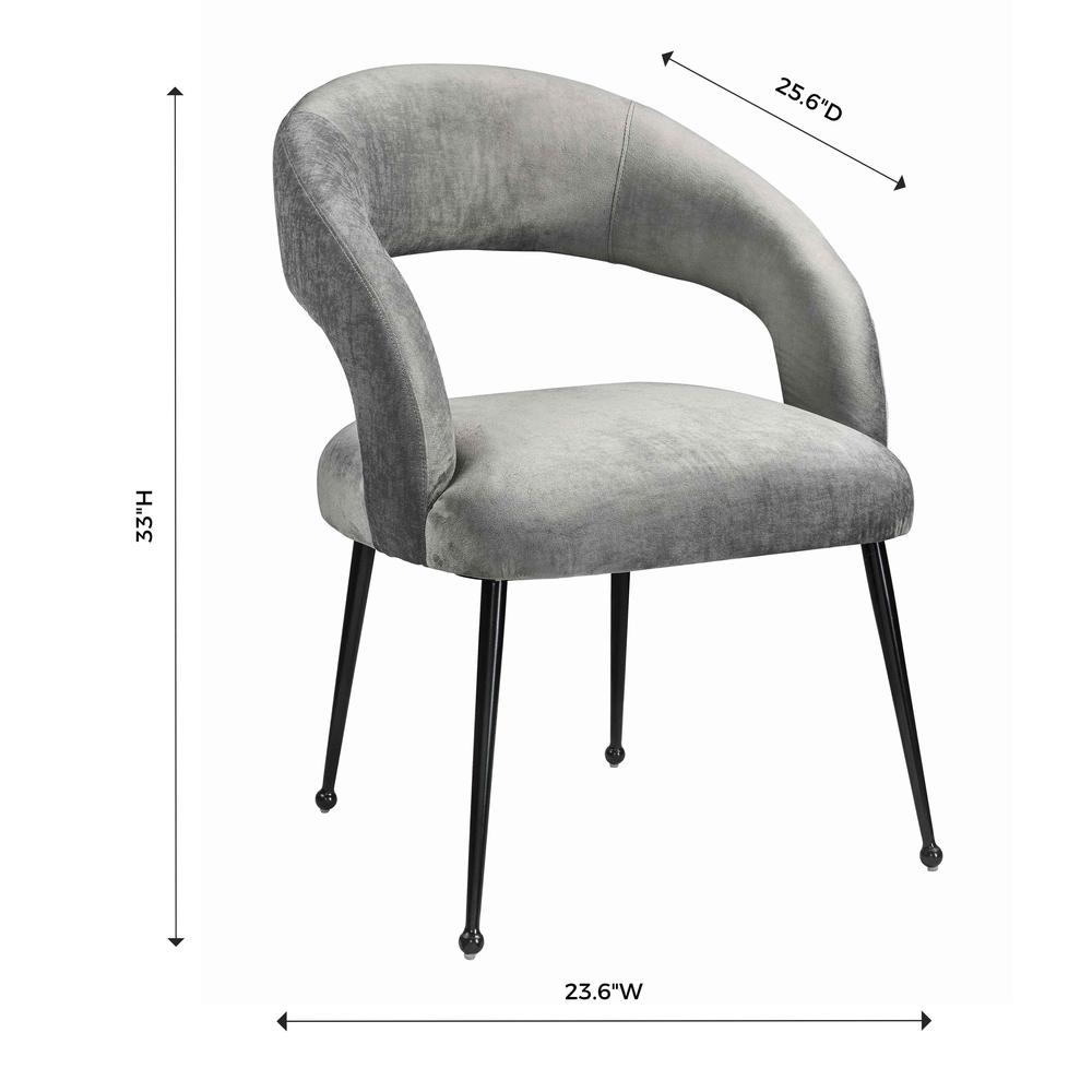 Rocco Slub Grey Dining Chair. Picture 16