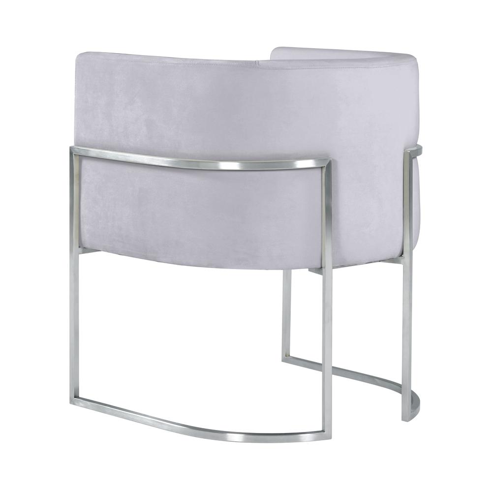 Giselle Grey Velvet Dining Chair with Silver Leg. Picture 13