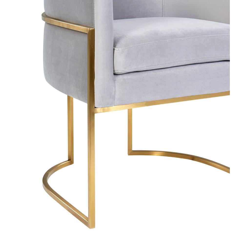 Giselle Grey Velvet Dining Chair with Gold Leg. Picture 14