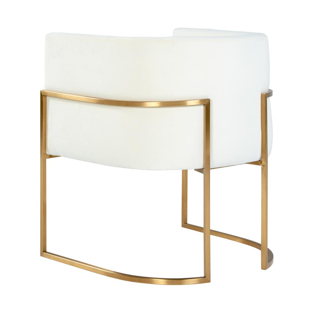 Giselle Cream Velvet Dining Chair Gold Leg. Picture 12