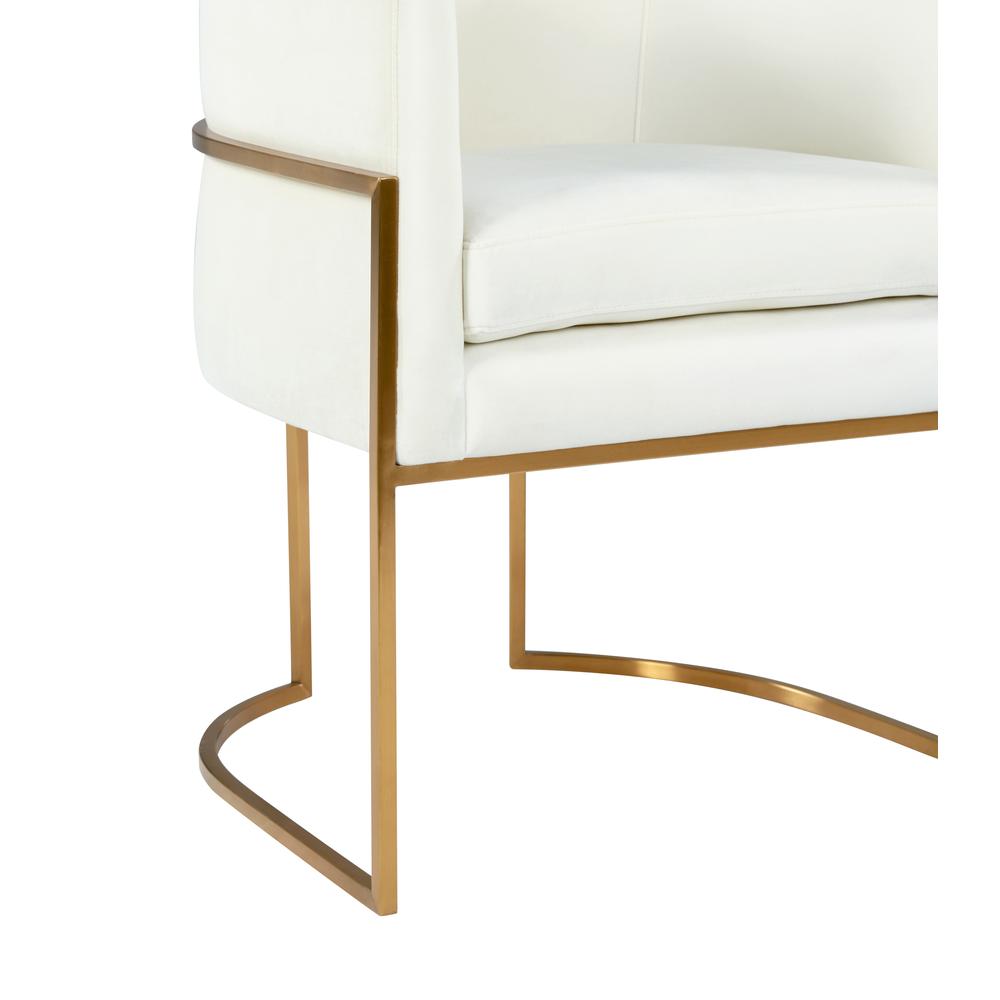 Giselle Cream Velvet Dining Chair Gold Leg. Picture 13