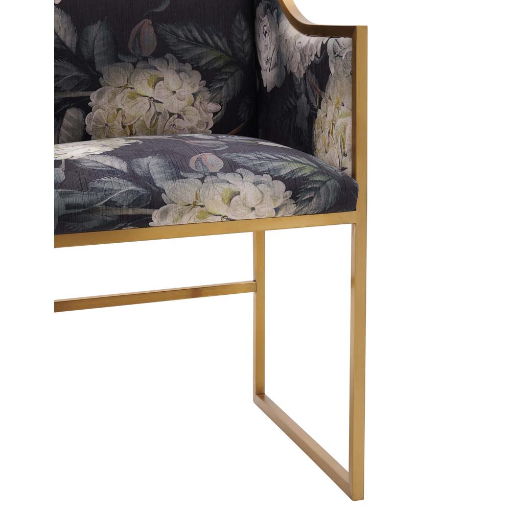 Atara Floral Velvet Gold Chair. Picture 12
